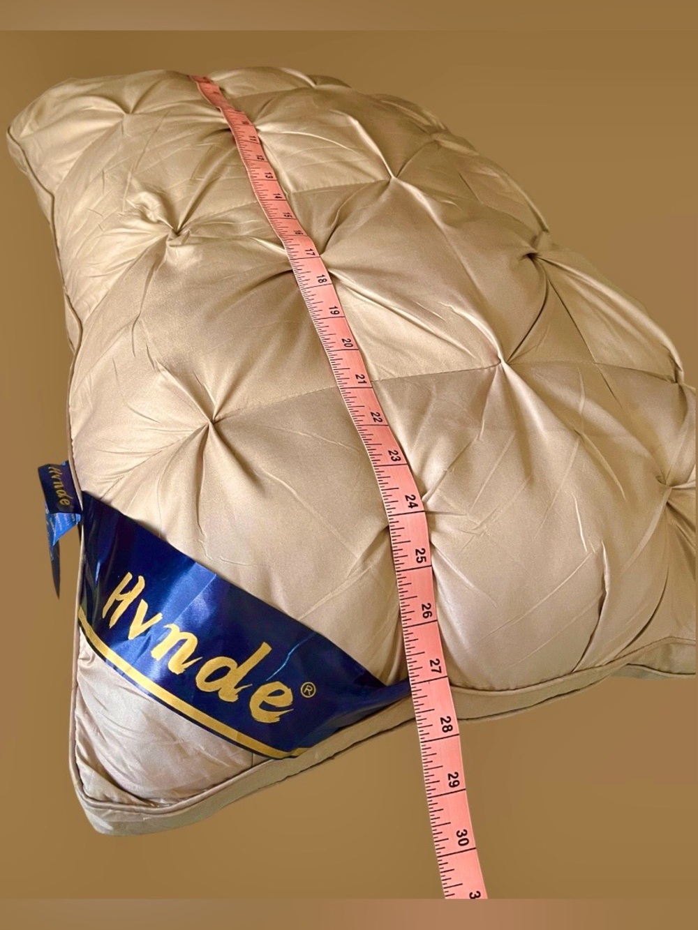 Lush Hotel Pillow Quilted tan Airtight sealed packaging Plush Comfort - Picture 7 of 8